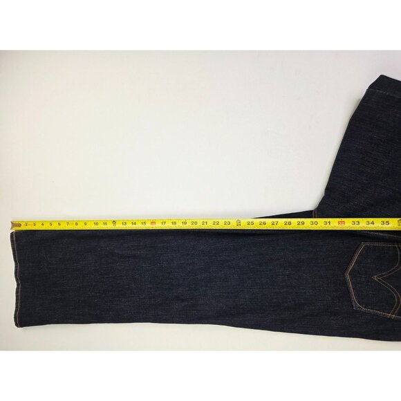 Levis 32X30 Size 14S Womens 512 Perfectly Slimming Bootcut Blue Denim Logo Jeans - Picture 9 of 14